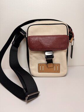 Coach Ranger Crossbody Restored Chalk Leather Utility Bag Small Messenger Bag